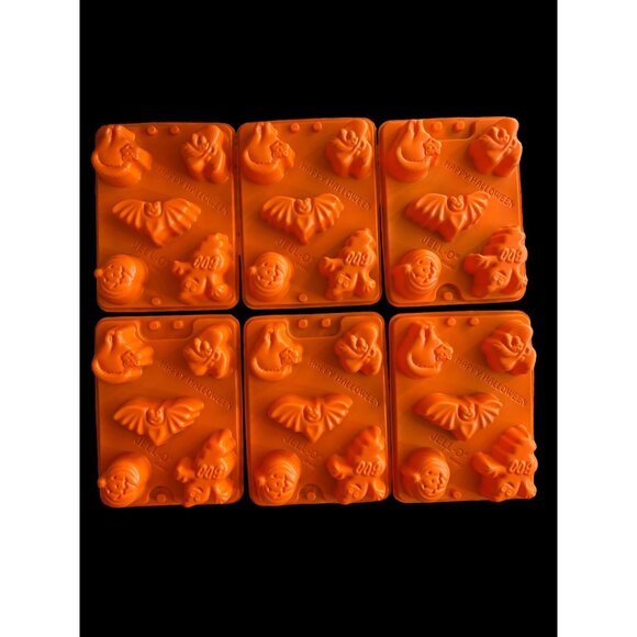 Vintage Jello Jigglers Halloween Orange Jello Molds 1996 Set of 6 Shots Ice Mold - Picture 2 of 5